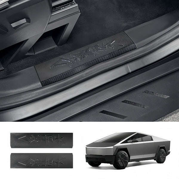 Real Carbon Fiber Door Sill Protection for Tesla Cybertruck