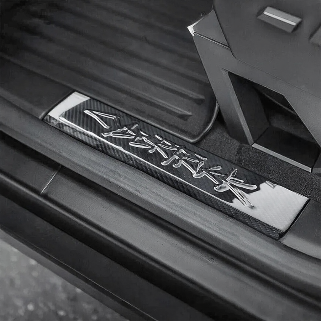 Real Carbon Fiber Door Sill Protection for Tesla Cybertruck