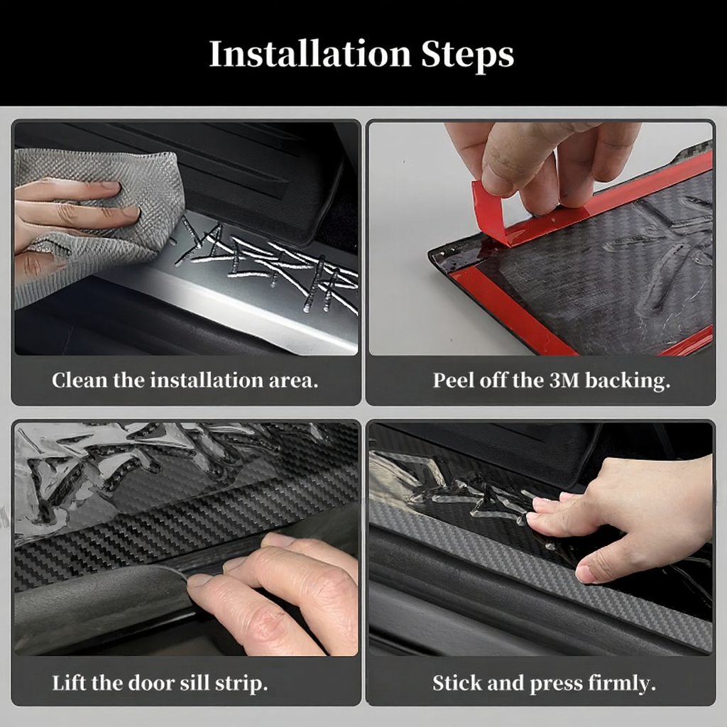 Real Carbon Fiber Door Sill Protection for Tesla Cybertruck