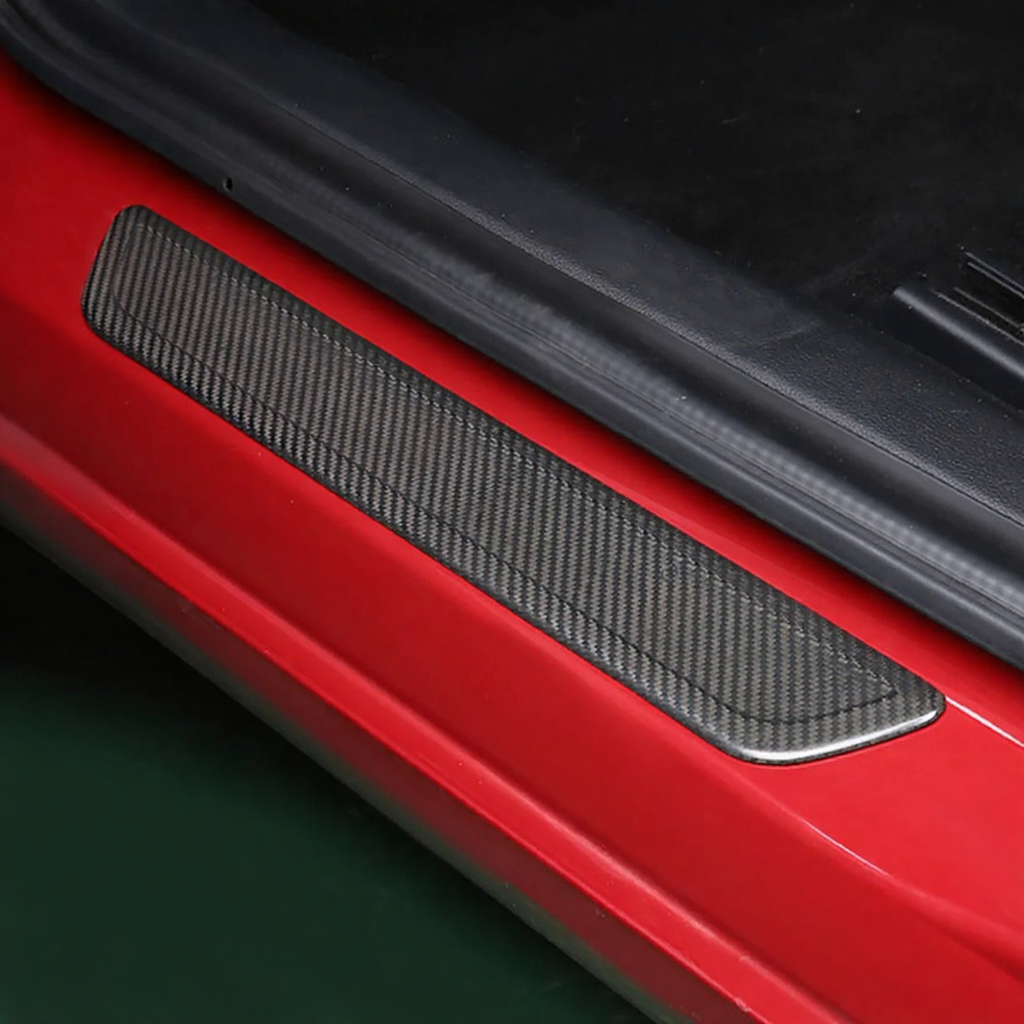 Real Carbon Fiber Door Sill Protector for Tesla Model Y