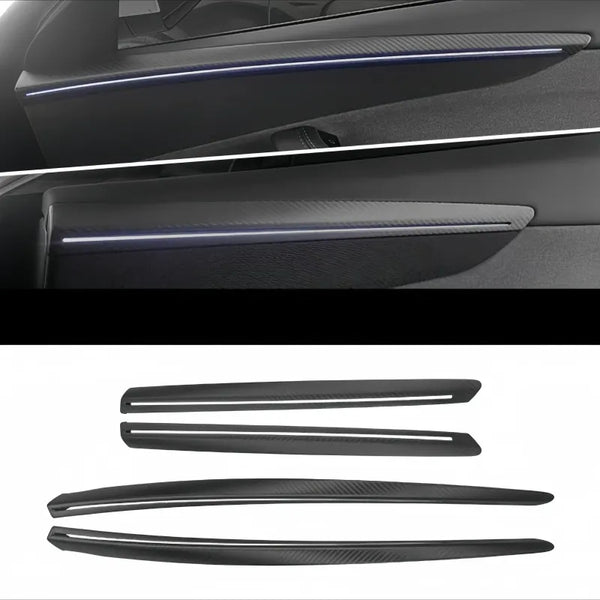 Real Carbon Fiber Front & Rear Door Trim Covers for Tesla Model Y Juniper