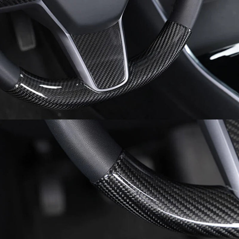 Real Carbon Fiber Steering Wheel Cover for Tesla Model 3/Y
