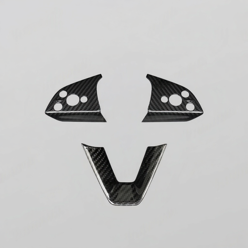 Real Carbon Fiber Steering Wheel Patch for Tesla Model Y Juniper 2025+