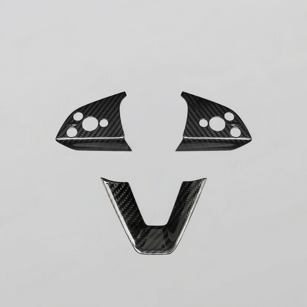 Real Carbon Fiber Steering Wheel Patch for Tesla Model Y Juniper 2025+
