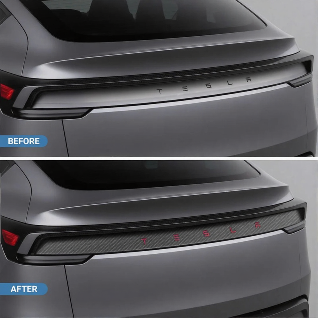 Real Carbon Fiber Tailgate Trim Strip for 2025+Tesla Model Y Juniper