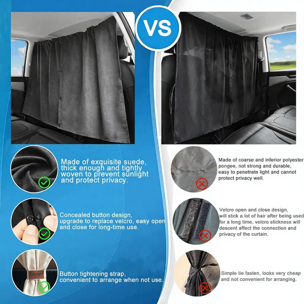 Rear Privacy Curtains for Tesla Model S/3/X/Y