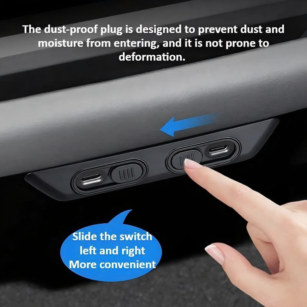 Rear USB Port Dust Cover for Tesla Model 3 Highland/Model Y Juniper