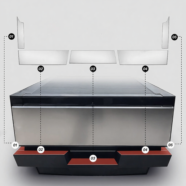Rear bumper guard in stainless steel for the Tesla Cybertruck
