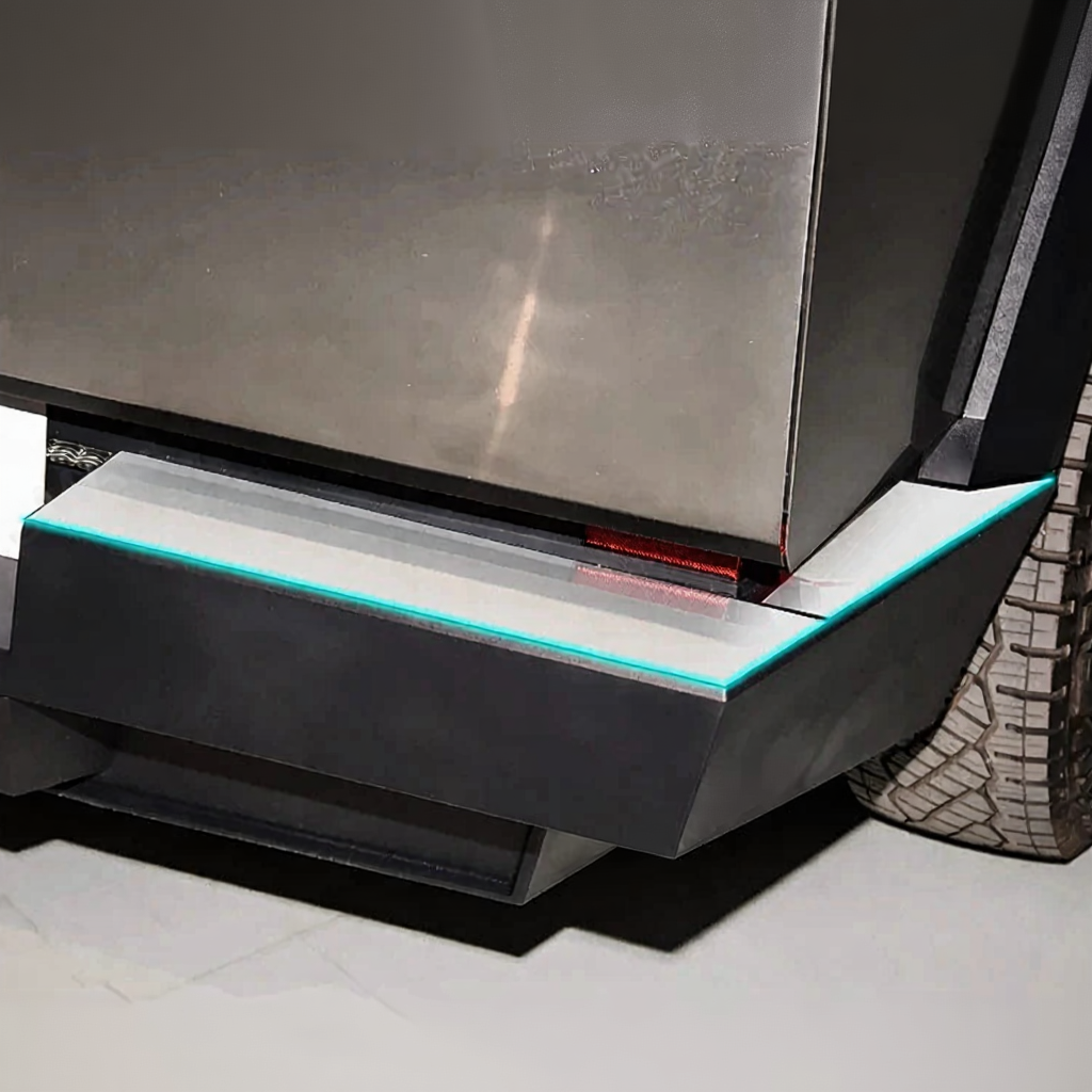 Rear bumper guard in stainless steel for the Tesla Cybertruck