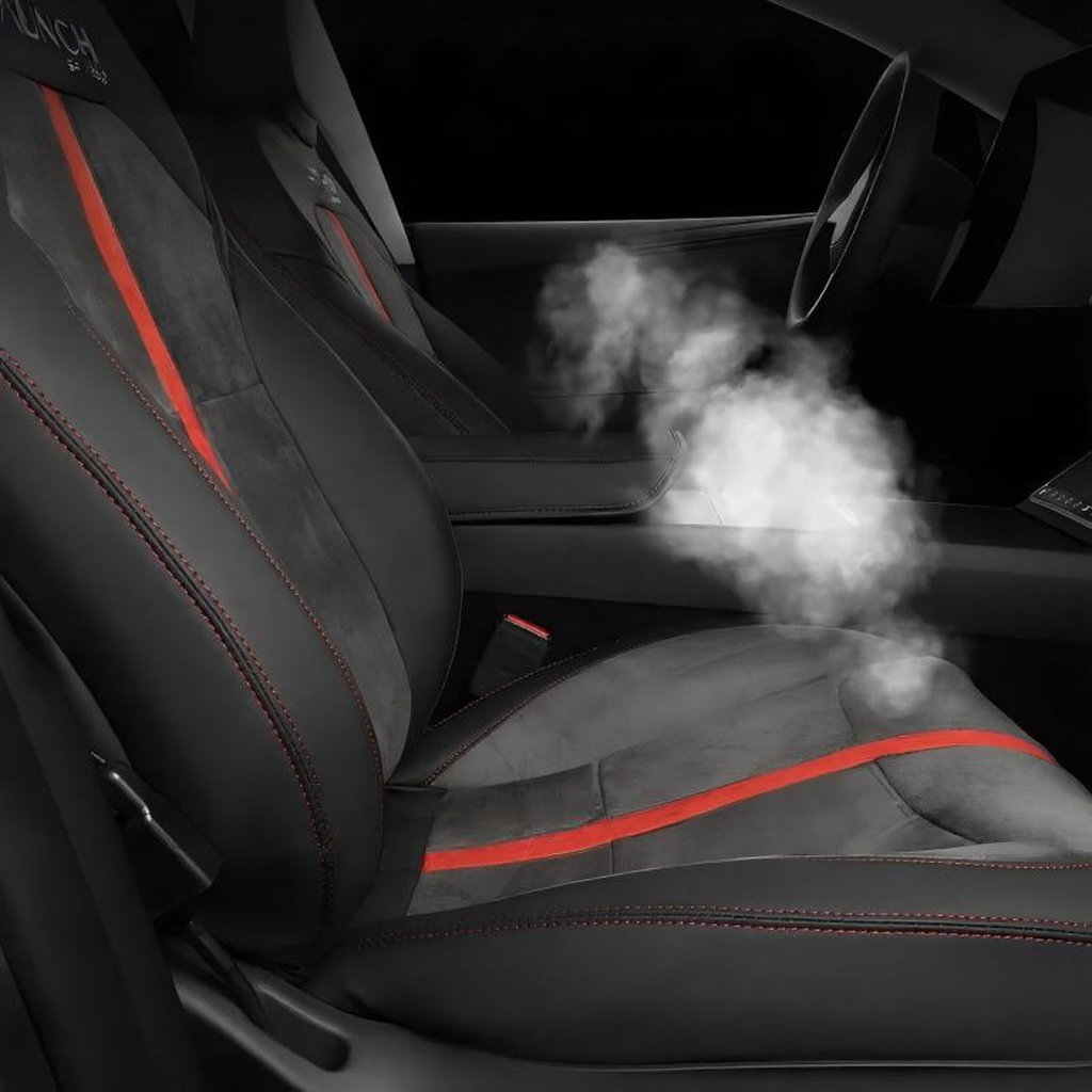 Red-Stitched Alcantara All-Inclusive Seat Covers for Tesla Model 3 Highland/Model Y Juniper