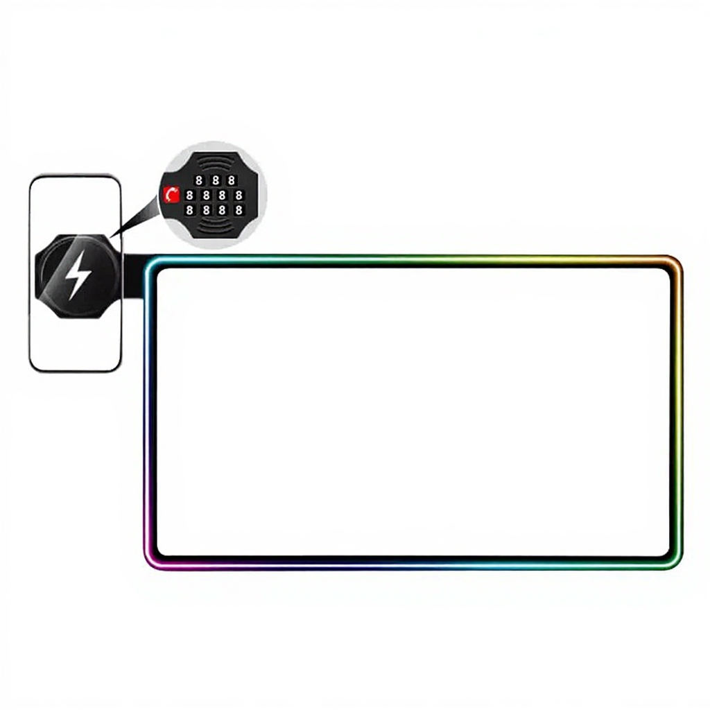 Screen Ambient Light Wireless Phone Charger for Tesla Model 3/Y