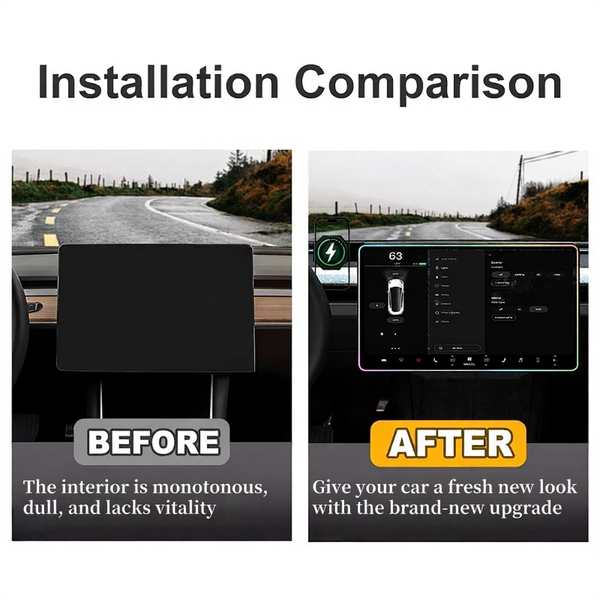 Screen Ambient Light Wireless Phone Charger for Tesla Model 3/Y