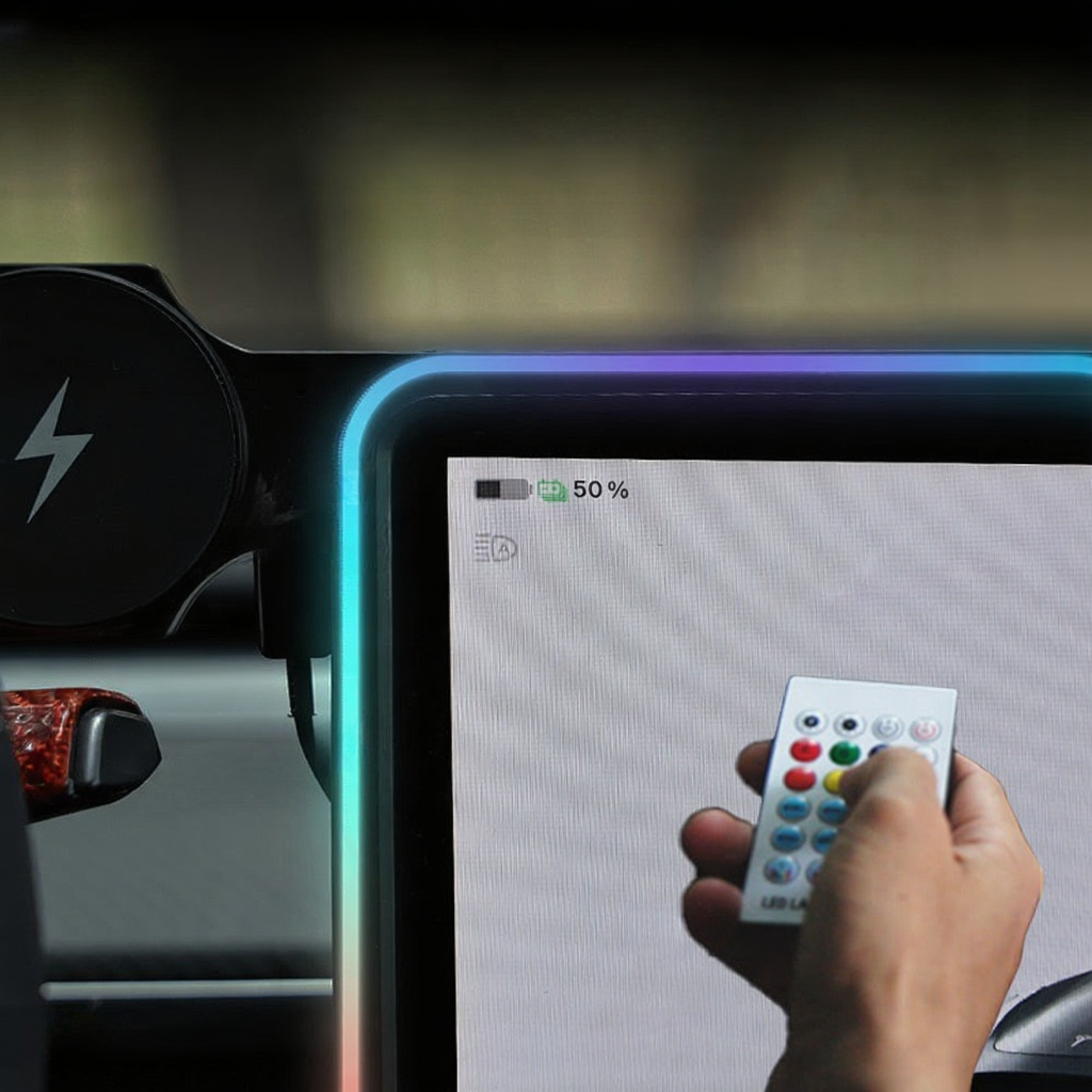 Screen Ambient Light Wireless Phone Charger for Tesla Model 3/Y