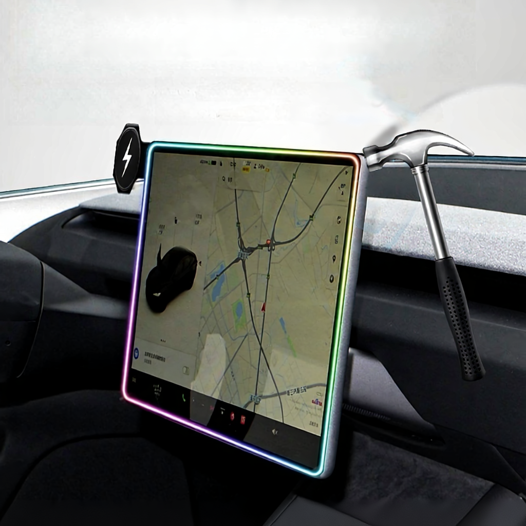 Screen Ambient Light Wireless Phone Charger for Tesla Model 3/Y