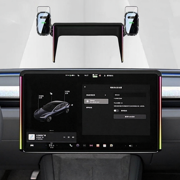 Screen Ambient Light Wireless Phone Charger for Tesla Model 3/Y