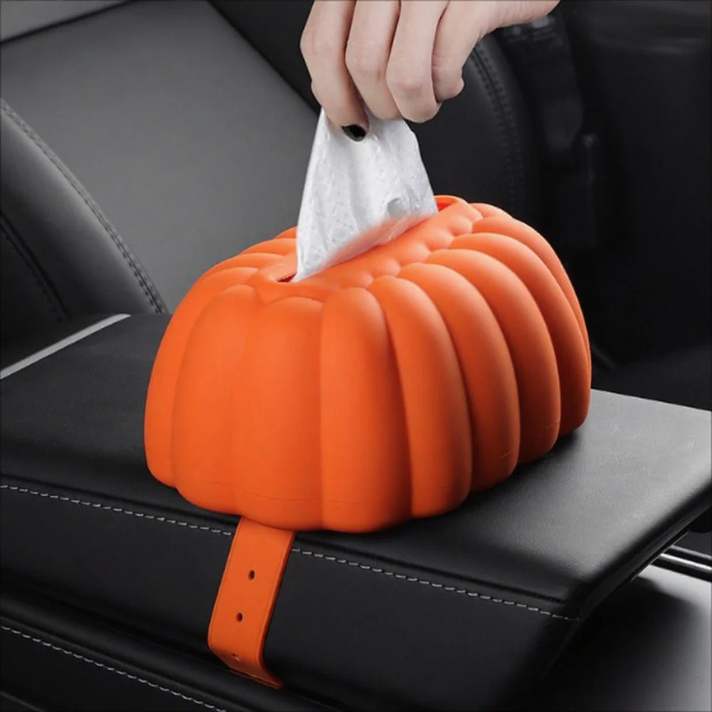 Silicone Pumpkin Tissue Case Compatible for Tesla Model 3/Y/S/X Secondary image