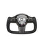 Sporty Perforated Leather Yoke Steering Wheel for Model 3/Y