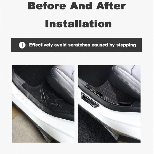 Stainless Steel Threshold Protection Strip for Tesla Model 3/Y