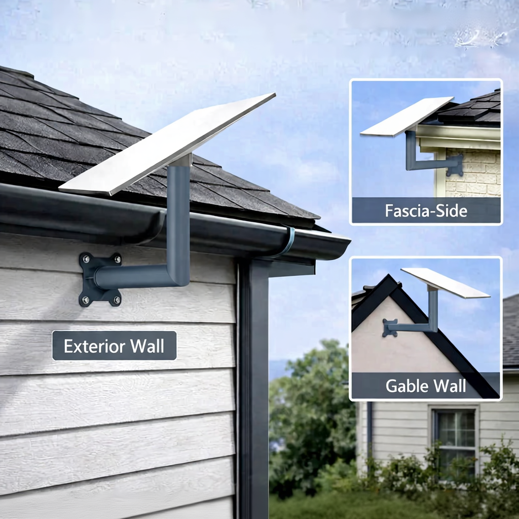 Starlink Gen 3 / V3 Long Wall Mount Bracket for Standard Dish Outdoor Installation