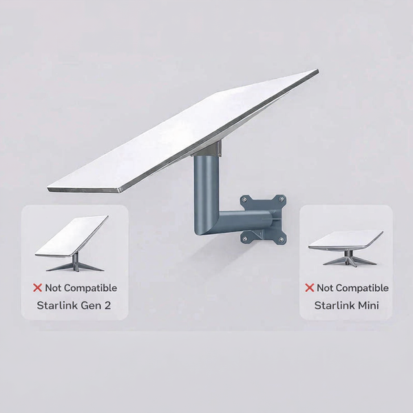 Starlink Gen 3 / V3 Long Wall Mount Bracket for Standard Dish Outdoor Installation