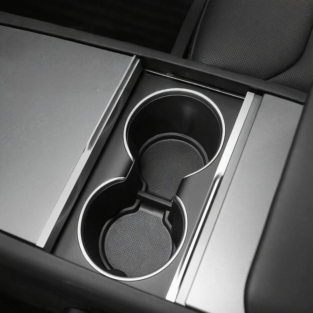 TPE Door Storage Mats and Cup Holder Liners for Tesla Model Y Juniper 2025+