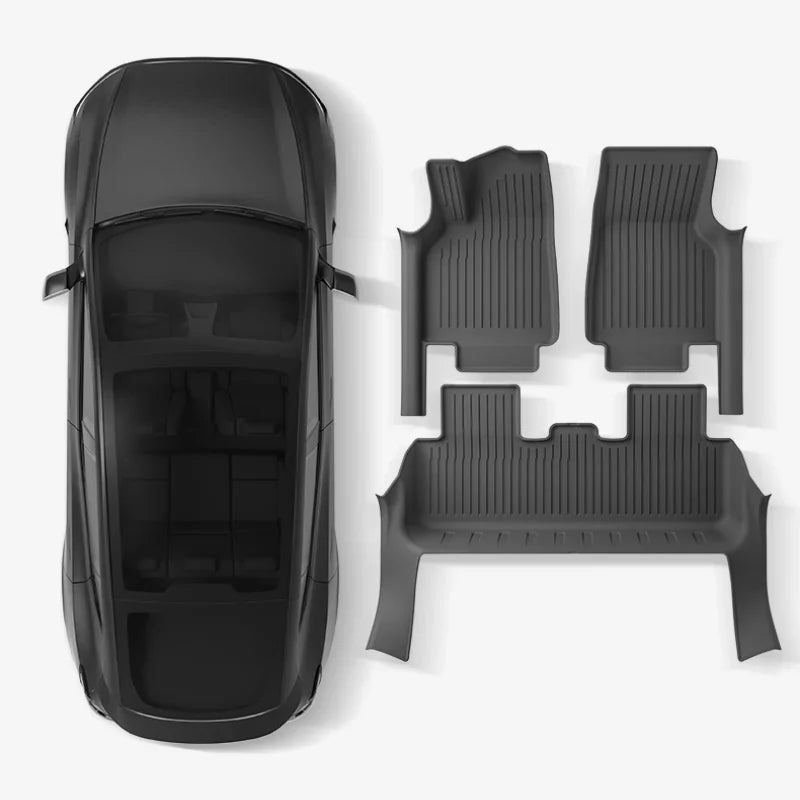 TPE Floor Mats with Door Sill Protection Strips for Tesla Model 3/Y 2023-2025 Main image