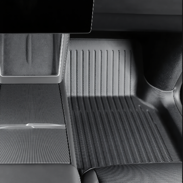 TPE Floor Mats with Door Sill Protection Strips for Tesla Model 3/Y 2023-2025