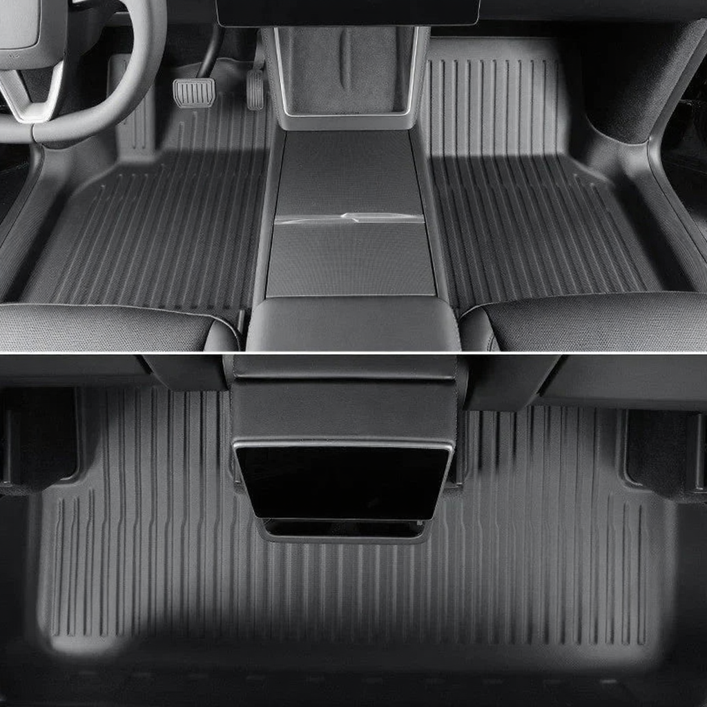 TPE Floor Mats with Door Sill Protection Strips for Tesla Model 3/Y 2023-2025