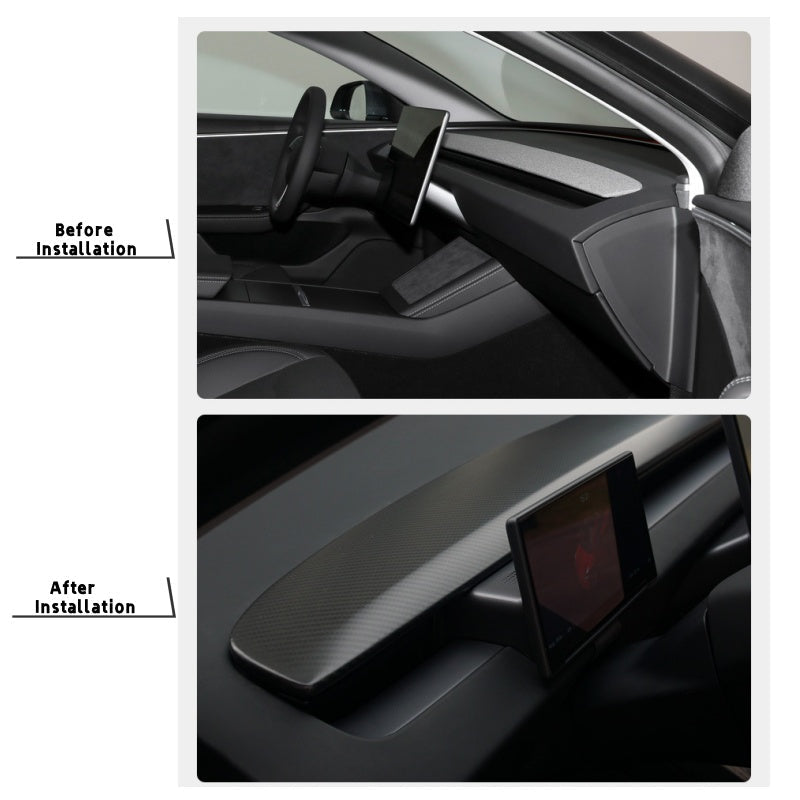 Tesla Model 3 Highland/Y Juniper Carbon Fiber Dashboard Snap-On Patch