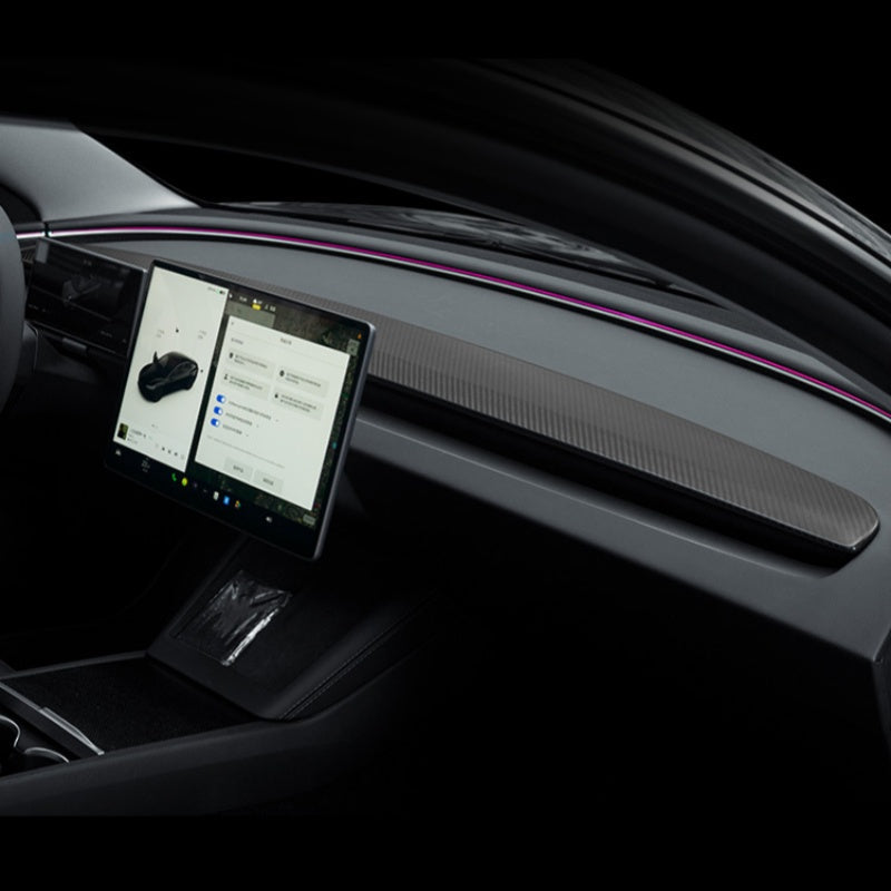 Tesla Model 3 Highland/Y Juniper Carbon Fiber Dashboard Snap-On Patch Main image