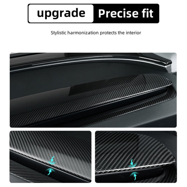 Tesla Model 3 Highland/Y Juniper Carbon Fiber Dashboard Snap-On Patch