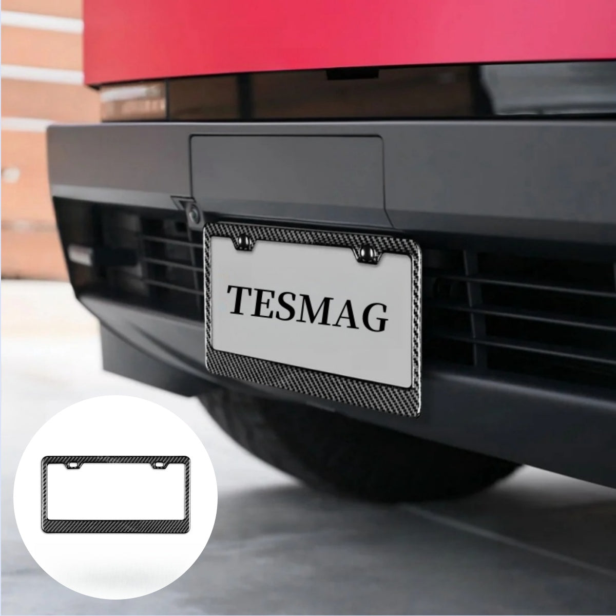 Tesla Cybertruck License Plate Frame - Real Molded Carbon Fiber Main image