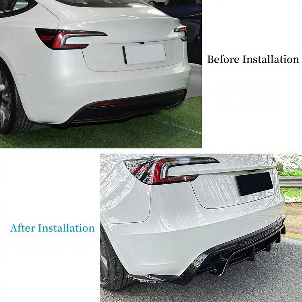 Tesla Model 3 Highland ABS Rear Bumper Diffuser with Brake Light