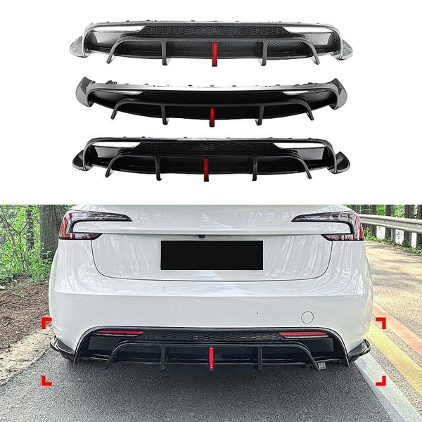 Tesla Model 3 Highland ABS Rear Bumper Diffuser with Brake Light
