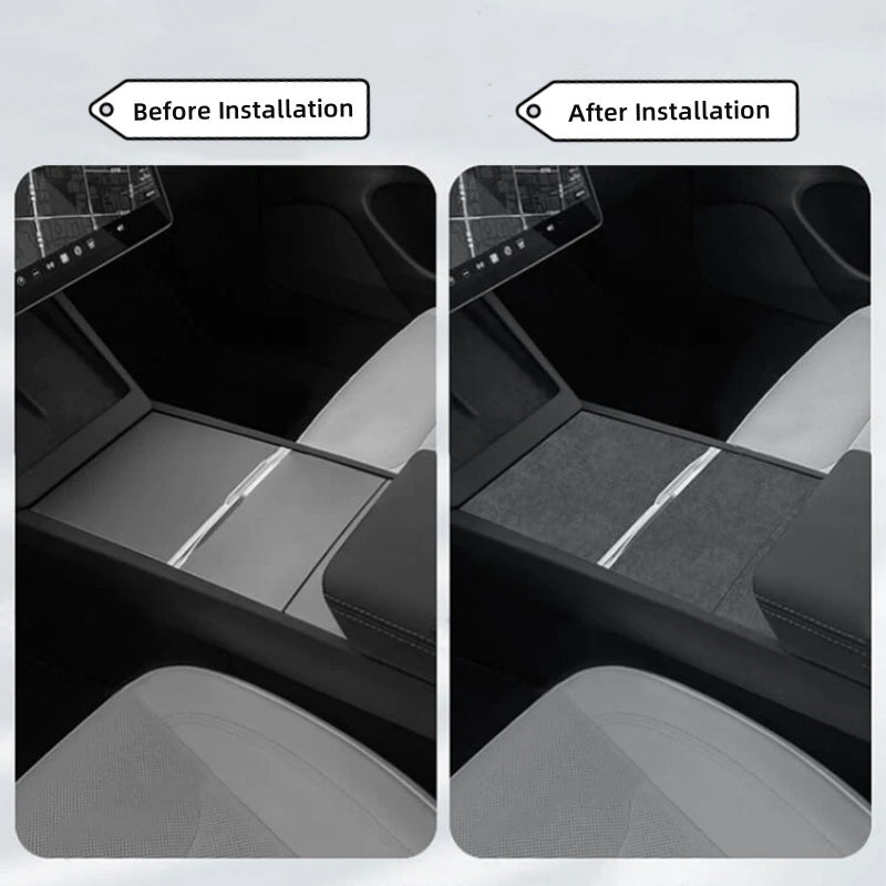 Tesla Model 3 Highland /Y Juniper Alcantara center console patch Secondary image