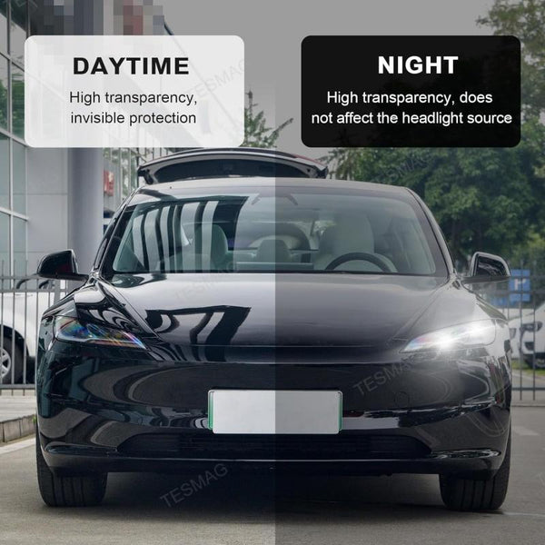Tesla Model 3 Highland Black TPU Headlight & Tail Light Protection Film