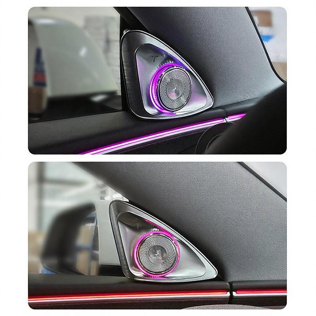 Tesla Model 3/Y/3Highland 4D Rotating Tweeter with LED Ambient Lighting