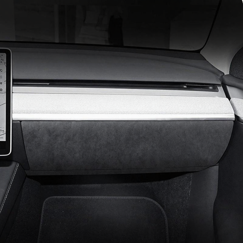 Tesla Model 3/Y Alcantara Passenger Storage Box Anti-Kick Pad