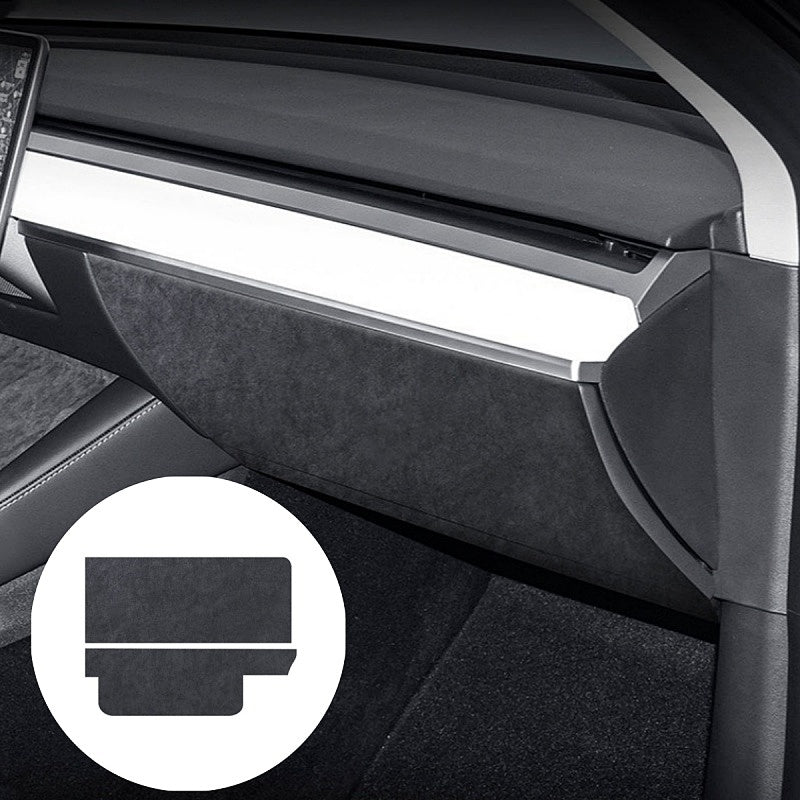 Tesla Model 3/Y Alcantara Passenger Storage Box Anti-Kick Pad