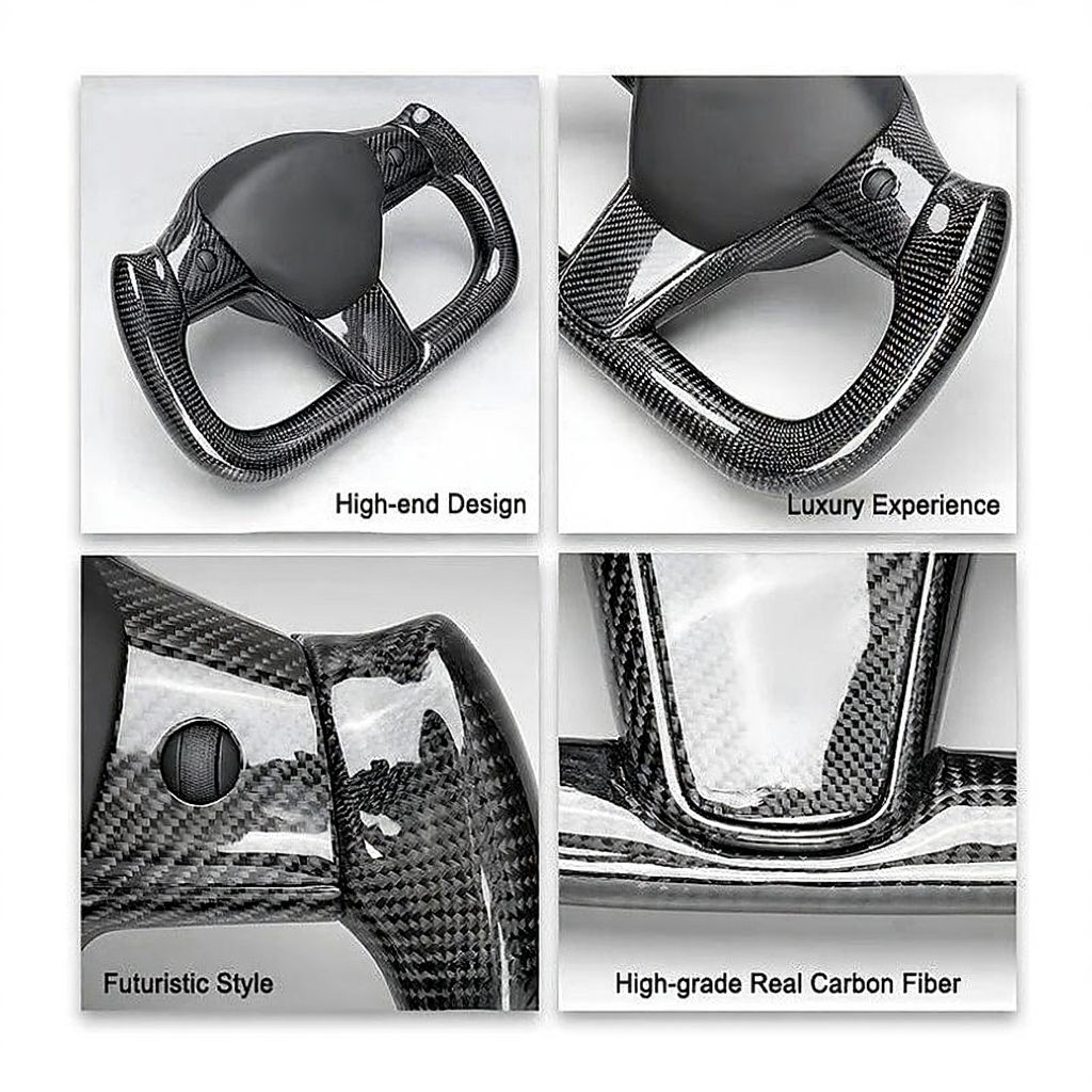 Tesla Model 3/Y Real Carbon Fiber Steering Wheel Yoke