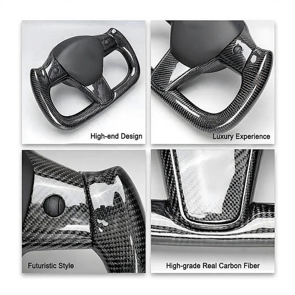 Tesla Model 3/Y Real Carbon Fiber Steering Wheel Yoke