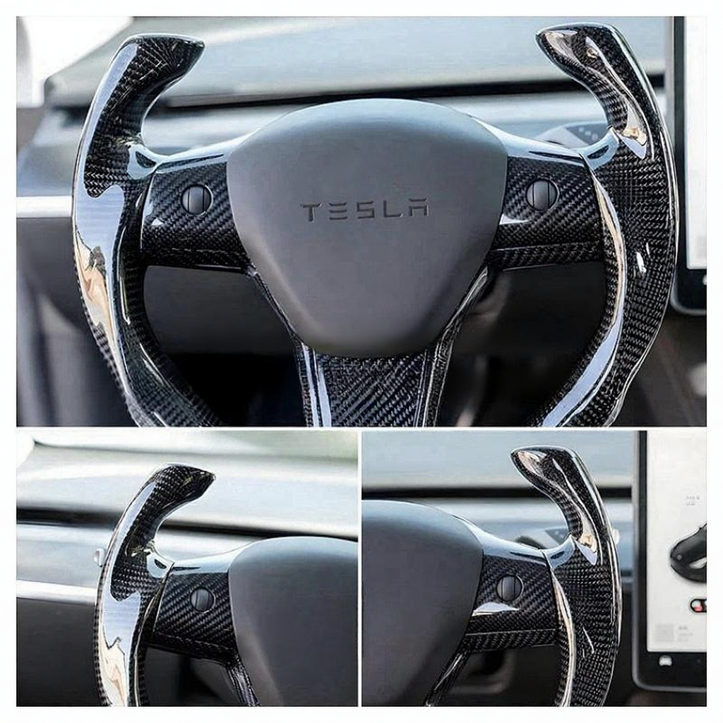 Tesla Model 3/Y Real Carbon Fiber Steering Wheel Yoke Secondary image