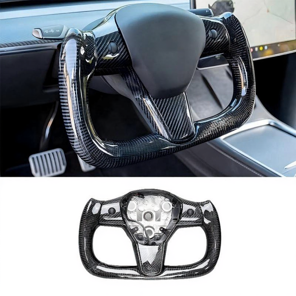 Tesla Model 3/Y Real Carbon Fiber Steering Wheel Yoke