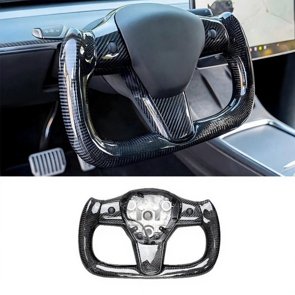 Tesla Model 3/Y Real Carbon Fiber Steering Wheel Yoke