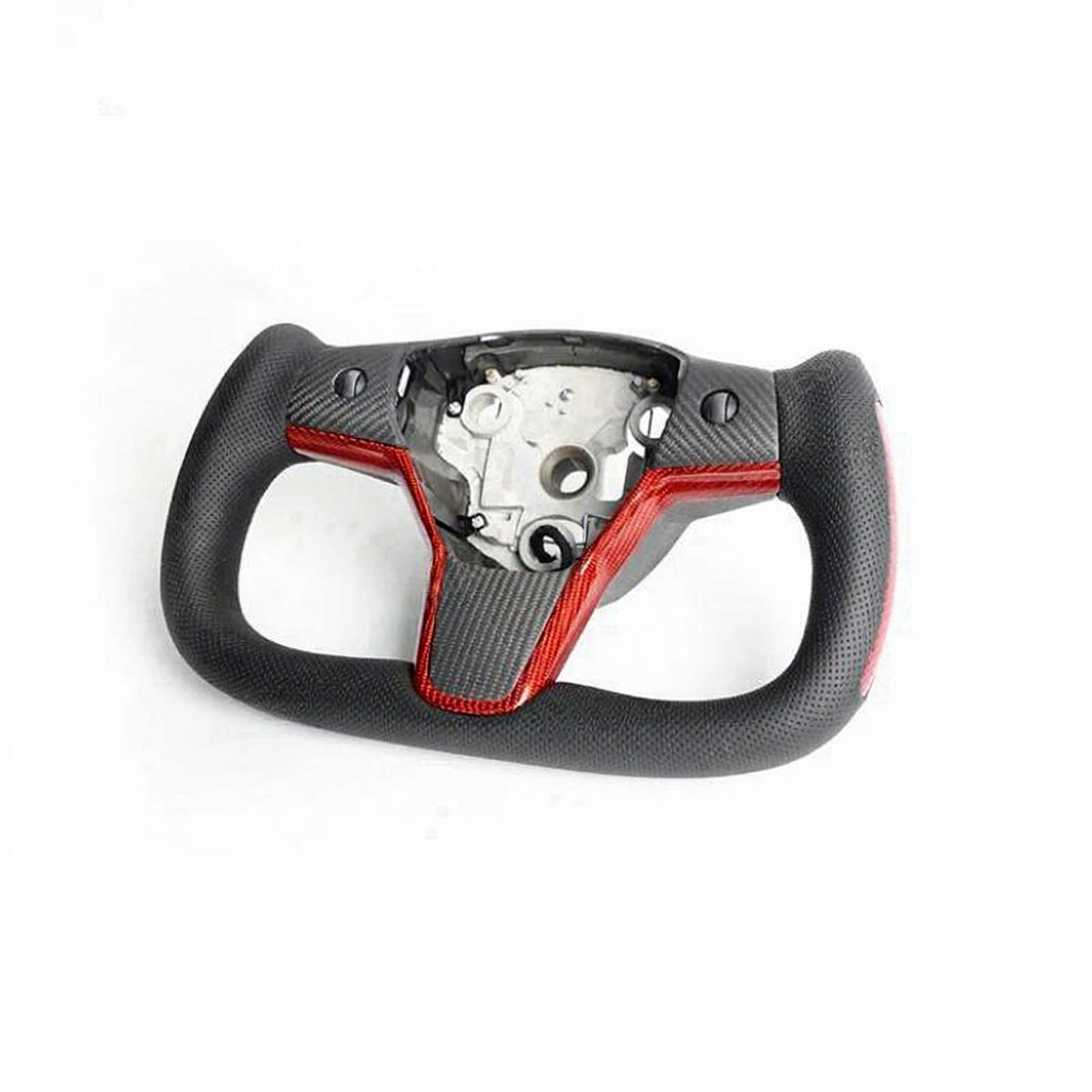 Tesla Model 3/Y Yoke Style Steering Wheel With Red Sport Style