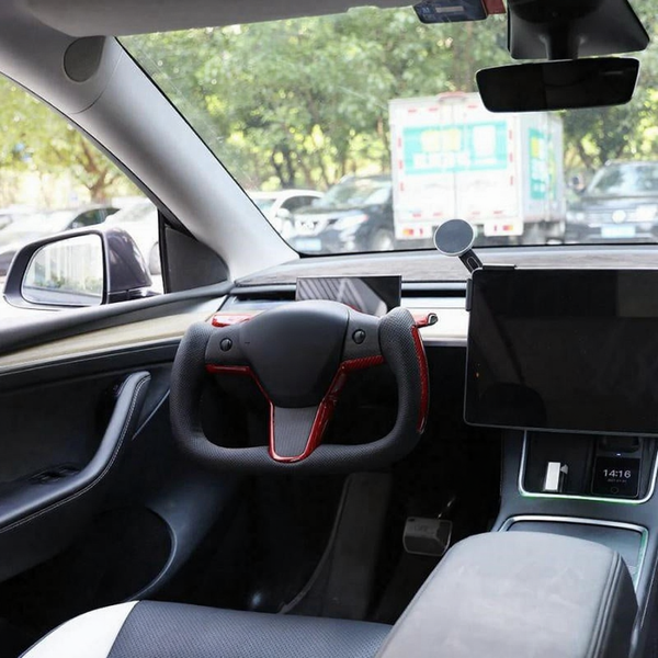 Tesla Model 3/Y Yoke Style Steering Wheel With Red Sport Style