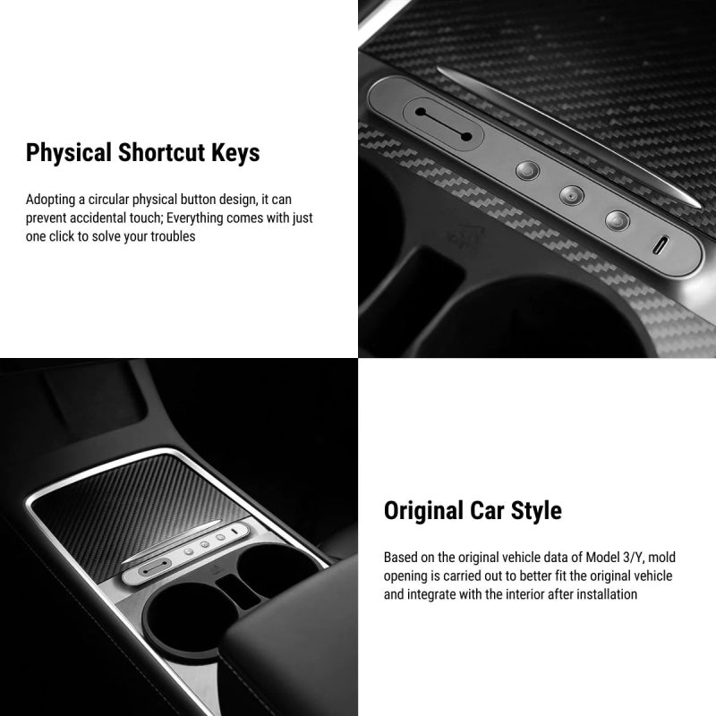 Center Console USB Hub Buttons for Tesla Model 3/Y