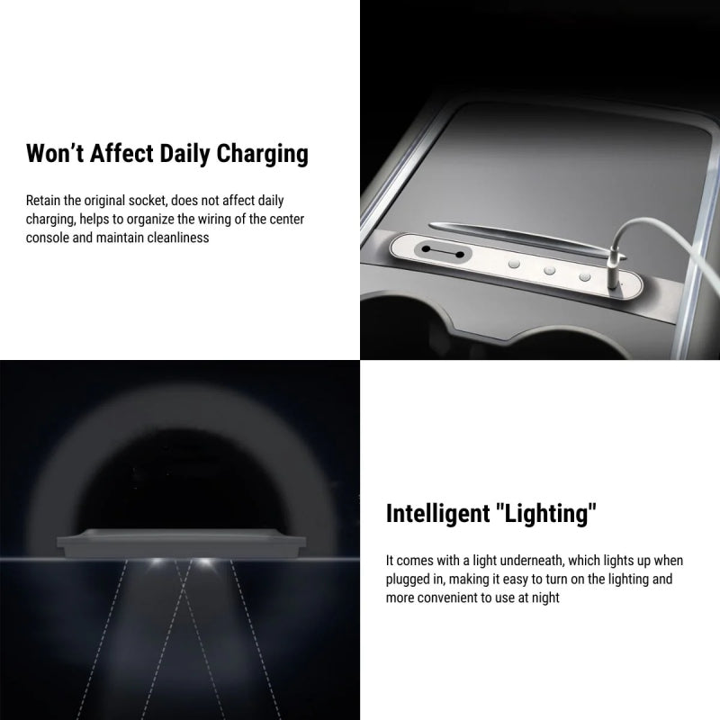 Center Console USB Hub Buttons for Tesla Model 3/Y