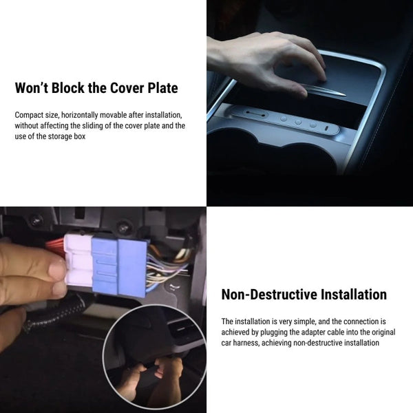 Center Console USB Hub Buttons for Tesla Model 3/Y