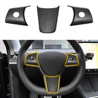 True Carbon Fiber Steering Wheel Patch for Tesla Model 3/Y